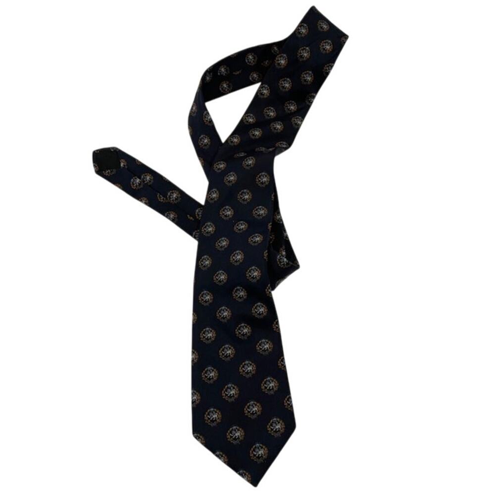 David Lawrence men's 100% silk tie from Italy in blue & gold